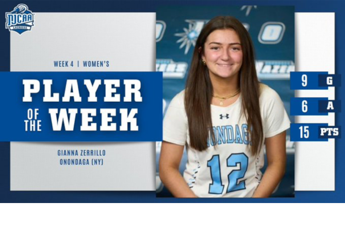 NJCAA Player of the Week - Gianna Zerrillo