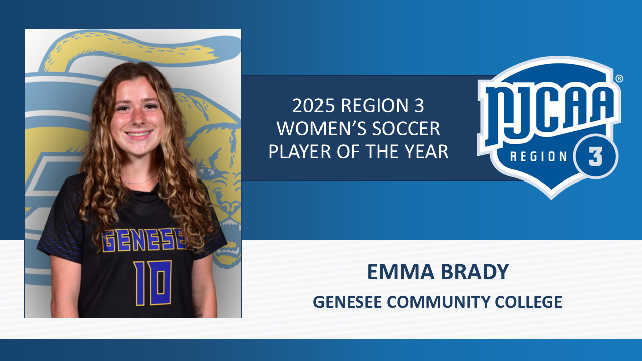 2025 Region 3 Women's Soccer Player of the Year
Emma Brady
Genesee Community College